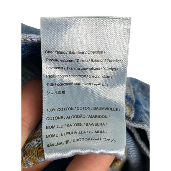 Farm Rio Light Wash Carrot Denim Pants Jeans Flare Leg Fringe Hem Blue Size 24 - Picture 12 of 12